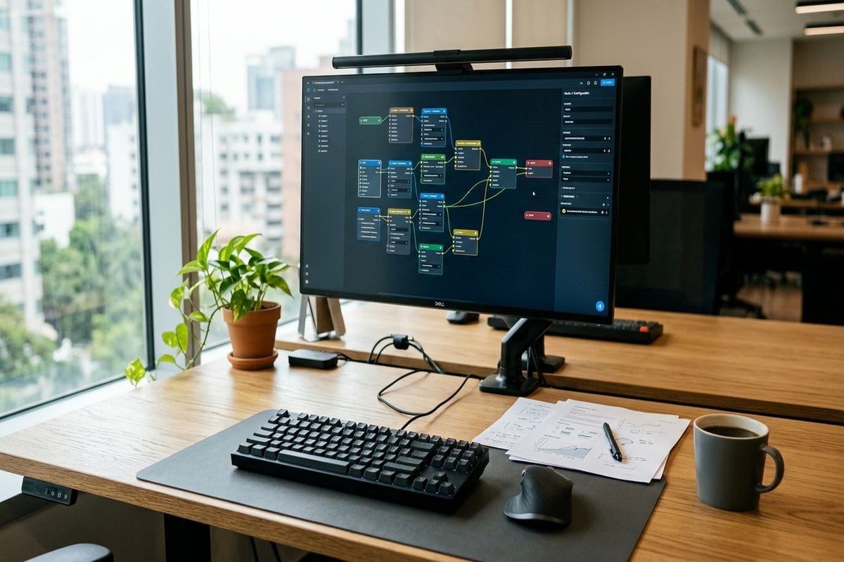 n8n json to sheet : workflow visuel reliant un node JSON à une feuille Google Sheets