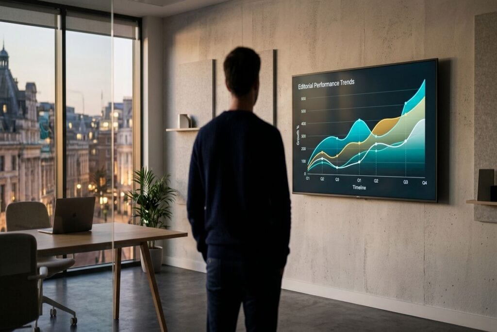 Rédacteur web : analyse de performance éditoriale sur écran