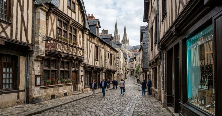 agence web le mans : facade Plantagenet de la vieille ville mancelle