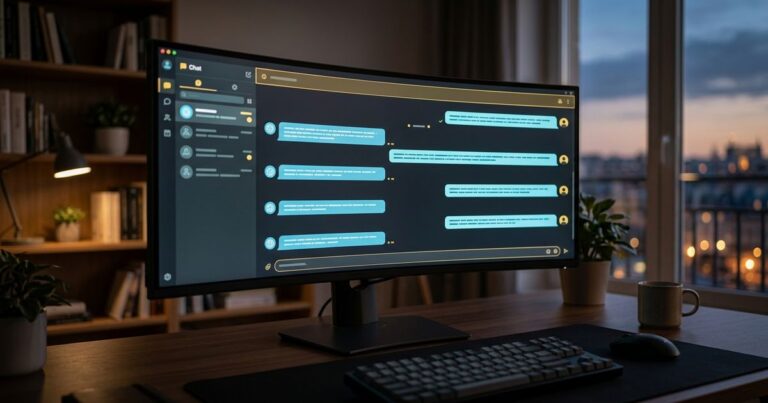 claude.ai interface conversationnelle IA sur ecran bureau europeen moderne
