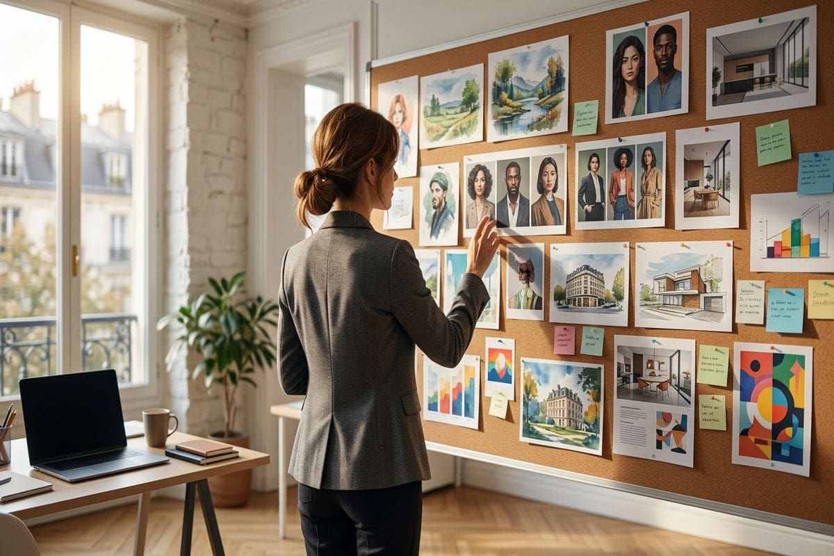 Générateur d'image ia gratuit en ligne : dirigeante PME comparant deux options gratuit et payant