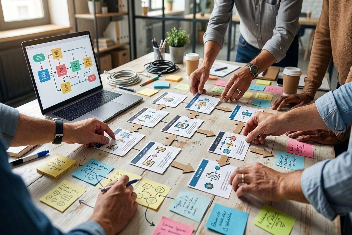 n8n workflow processus PME avec nodes et controles