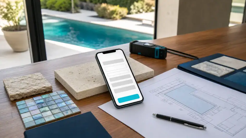 Formulaire de demande de devis sur le site internet d’un pisciniste