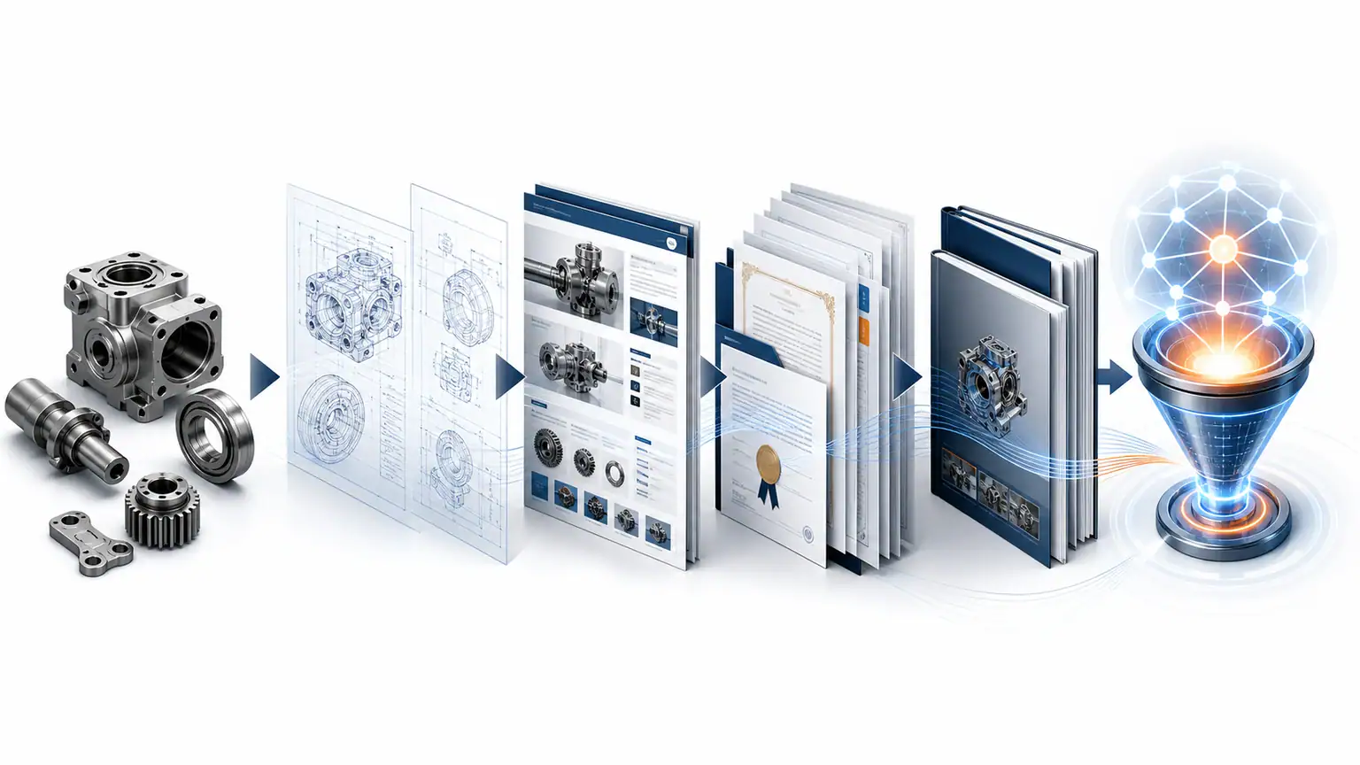 Technical content path connecting product geometry, proof documents, and a qualified manufacturing inquiry