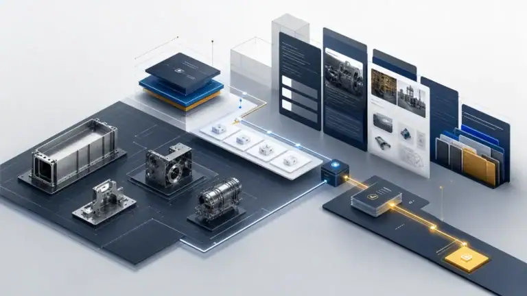 Manufacturing website requirements architecture with capabilities, proof, and RFQ path