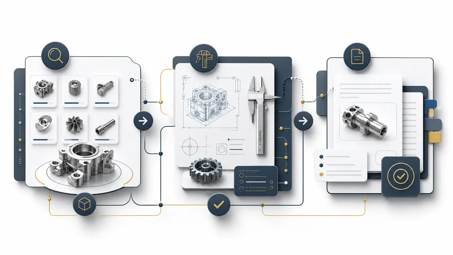 Industrial buyer journey map connecting capabilities, applications, proof, and RFQ paths