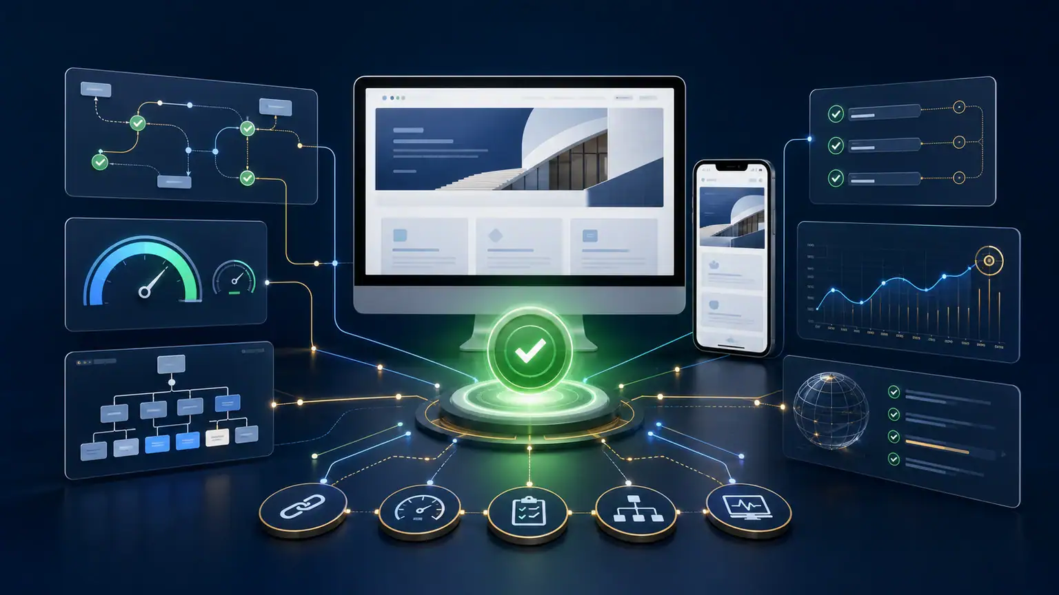 Contrôles de lancement desktop mobile, redirections, formulaires et suivi après refonte