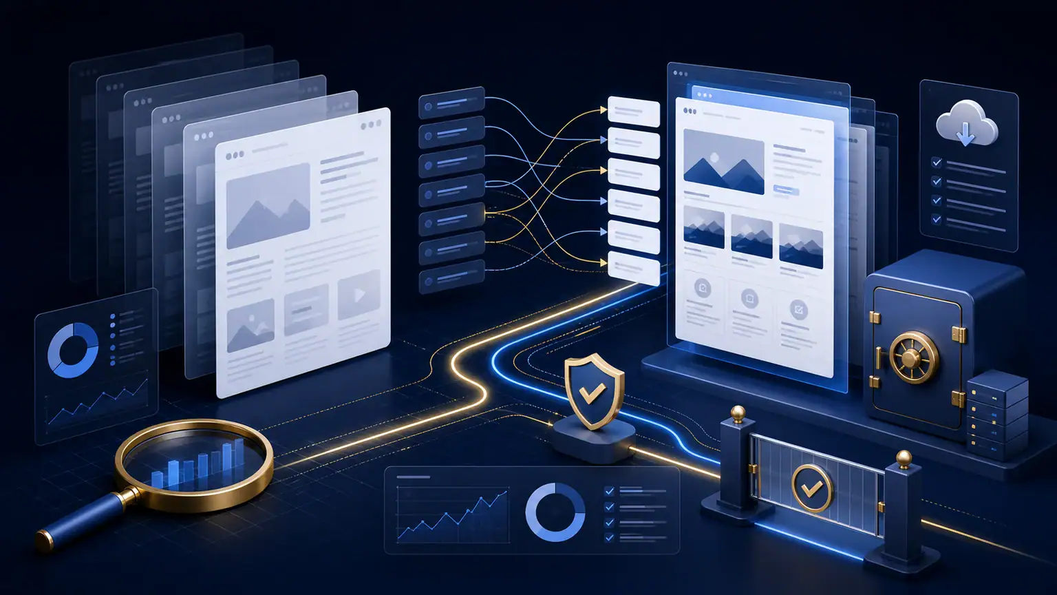 Website content audit and old-to-new URL mapping before a small business redesign